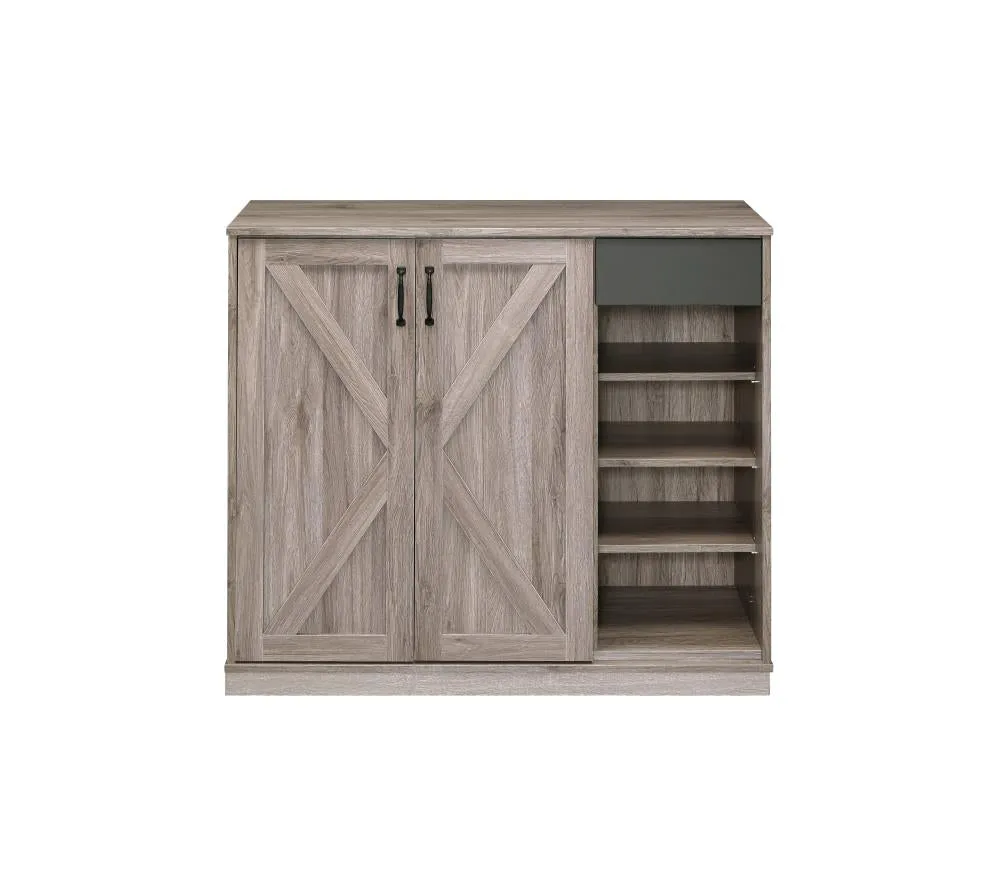 ACME FURNITURE Toski 45-in W x 40-in H Wood Composite Rustic Gray Oak Freestanding Utility Storage Cabinet, photo 4 of 4