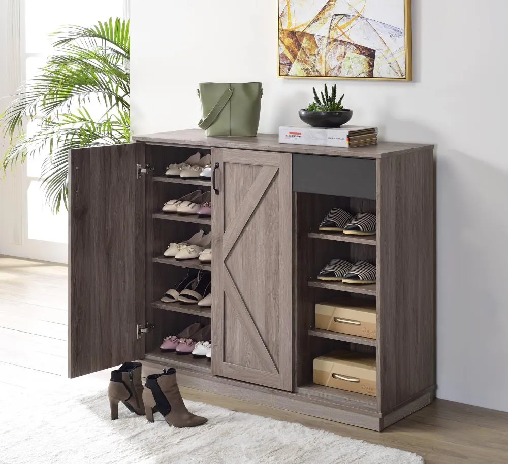 ACME FURNITURE Toski 45-in W x 40-in H Wood Composite Rustic Gray Oak Freestanding Utility Storage Cabinet, photo 3 of 4