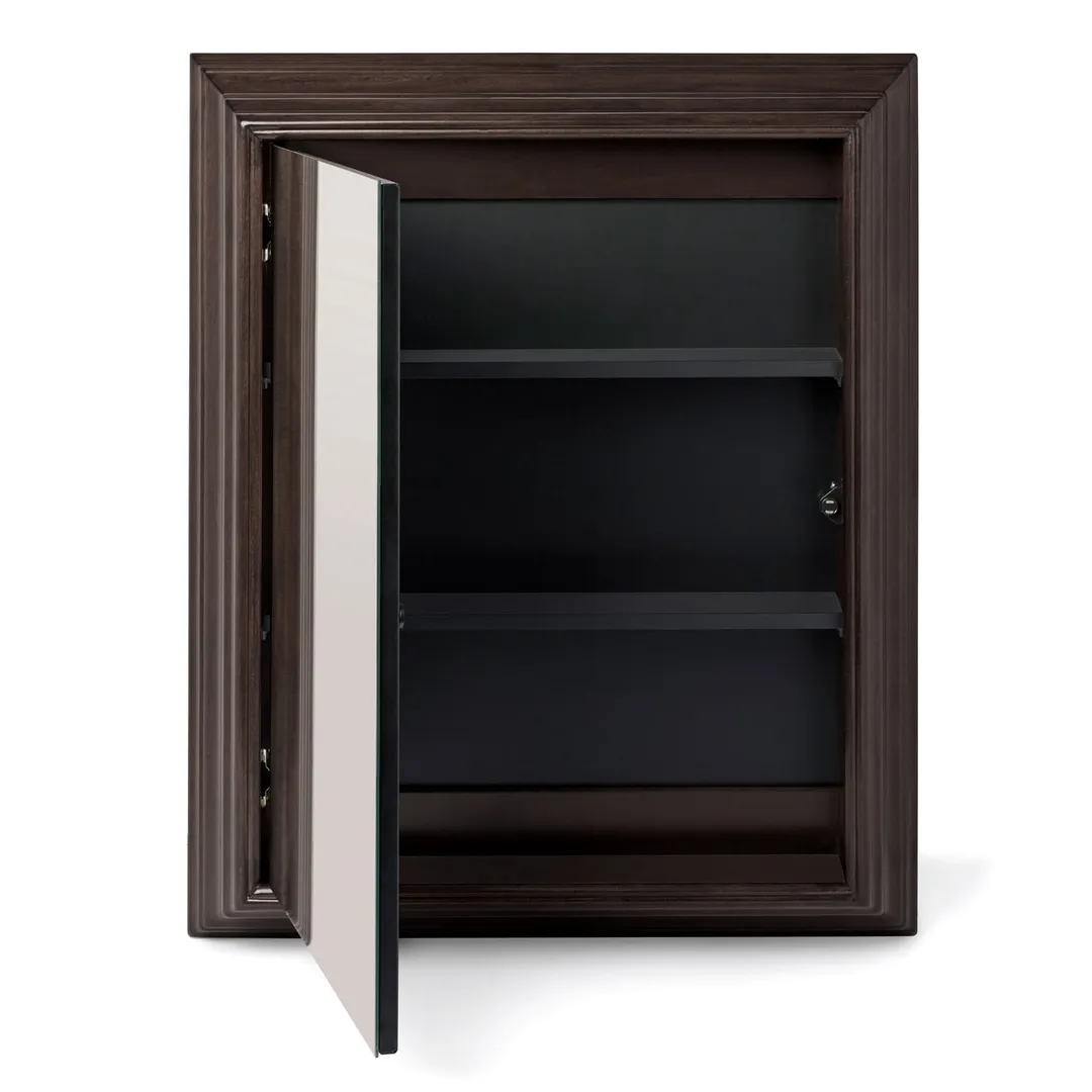 allen + roth 22.5-in x 27.5-in Fog Free Surface Mount Espresso Mirrored Soft Close Medicine Cabinet, photo 2 of 14