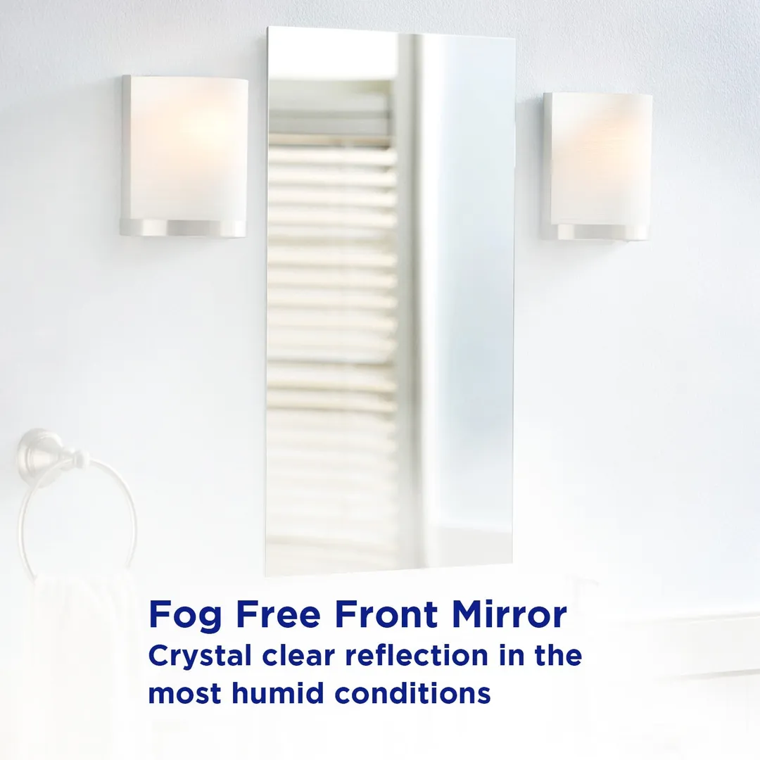 allen + roth 15-in x 26-in Fog Free Surface/Recessed Mount Silver Mirrored Soft Close Medicine Cabinet, photo 10 of 14