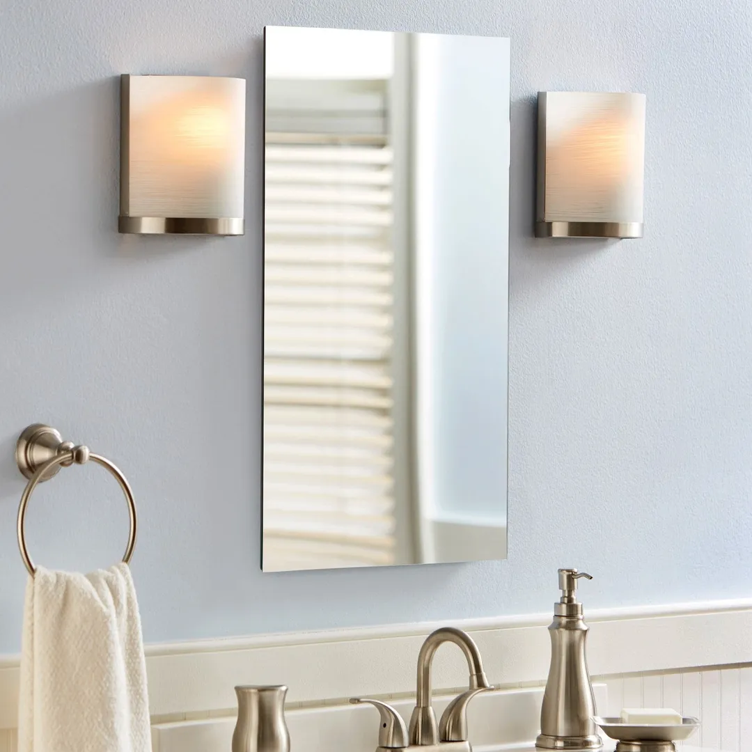 allen + roth 15-in x 26-in Fog Free Surface/Recessed Mount Silver Mirrored Soft Close Medicine Cabinet, photo 12 of 14
