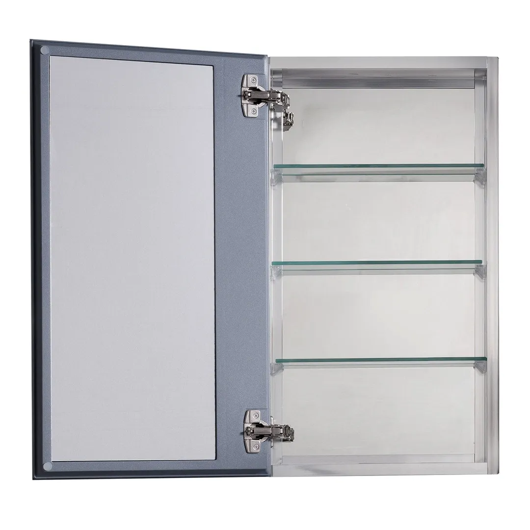 allen + roth 15-in x 26-in Fog Free Surface/Recessed Mount Silver Mirrored Soft Close Medicine Cabinet, photo 6 of 14