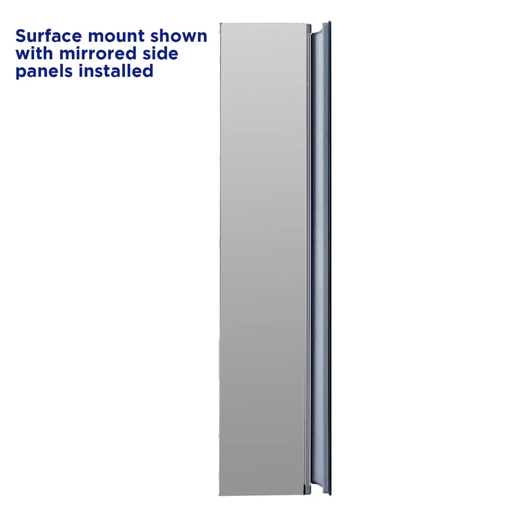 allen + roth 16-in x 20-in Fog Free Surface/Recessed Mount Silver Mirrored Soft Close Medicine Cabinet, photo 6 of 14