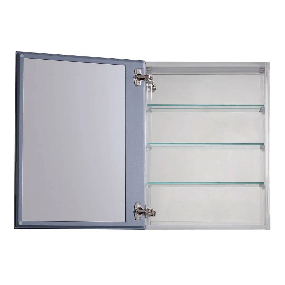 allen + roth 20-in x 26-in Fog Free Surface/Recessed Mount Silver Mirrored Soft Close Medicine Cabinet, photo 2 of 14