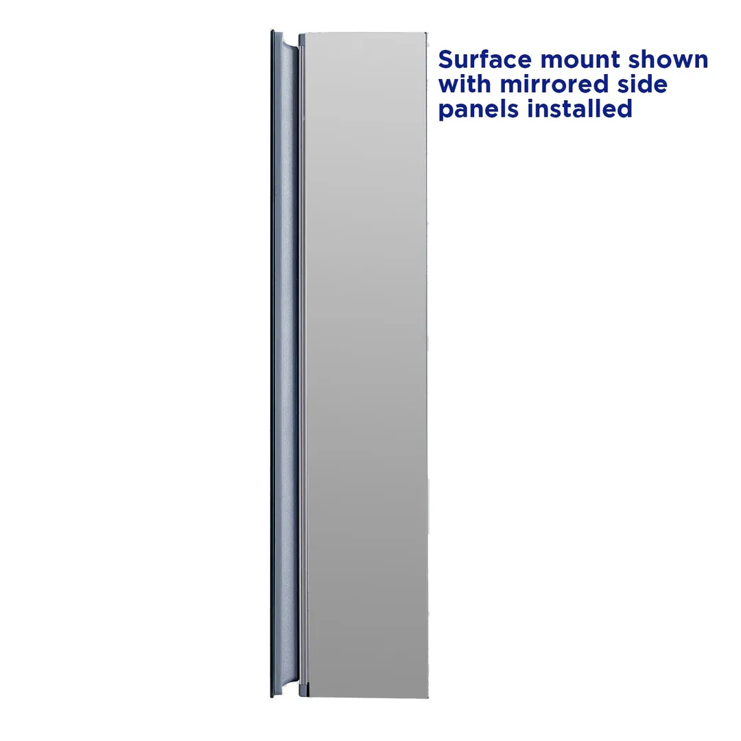 allen + roth 16-in x 20-in Fog Free Surface/Recessed Mount Silver Mirrored Soft Close Medicine Cabinet, photo 5 of 14