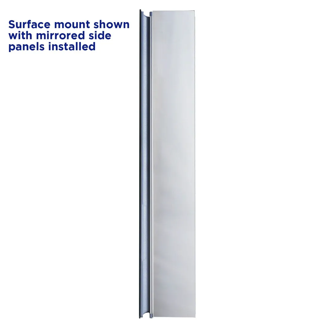 allen + roth 20-in x 26-in Fog Free Surface/Recessed Mount Silver Mirrored Soft Close Medicine Cabinet, photo 5 of 14