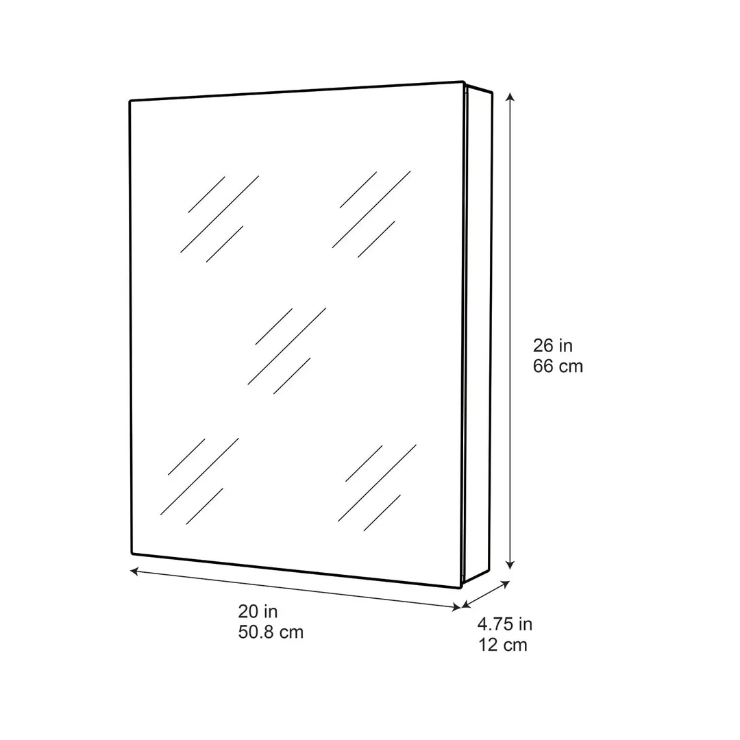 allen + roth 20-in x 26-in Fog Free Surface/Recessed Mount Silver Mirrored Soft Close Medicine Cabinet, photo 10 of 14