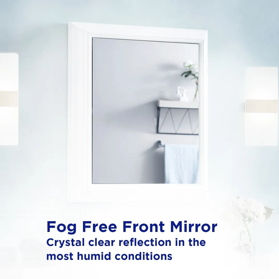 allen + roth 22.5-in x 27.5-in Fog Free Surface Mount White Mirrored Soft Close Medicine Cabinet, photo 9 of 14