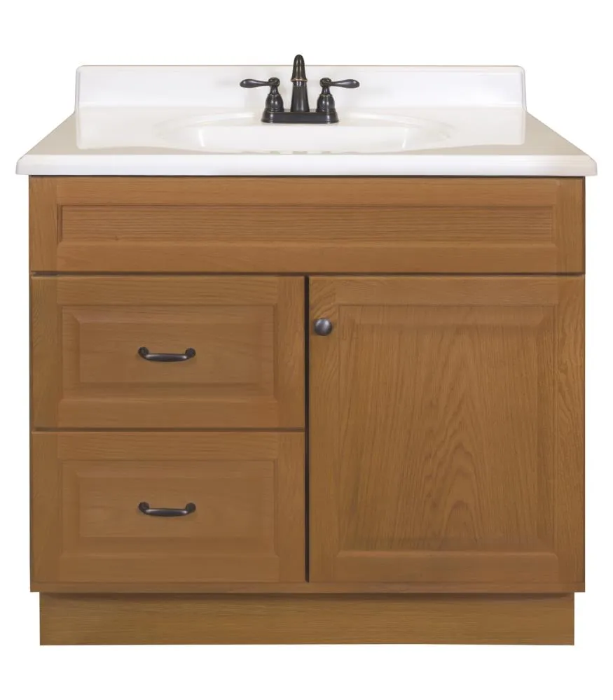 Project Source 36-in Golden Bathroom Vanity Base Cabinet without Top, photo 15 of 15