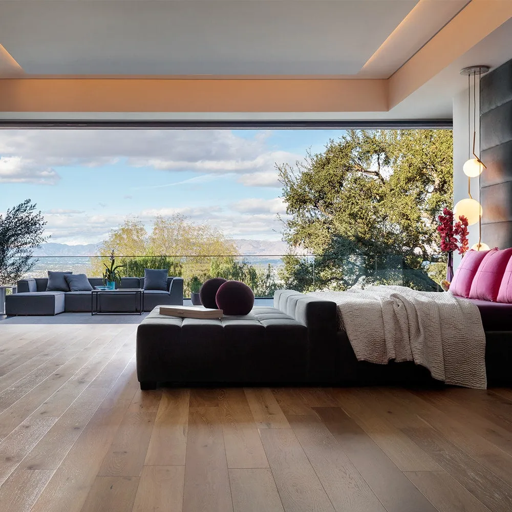 Villa Barcelona Serena French oak 3/8-in T x 6-1/2-in W Water Resistant Wirebrushed Engineered Hardwood Flooring ( 23.64-sq ft / Carton ), photo 2 of 6