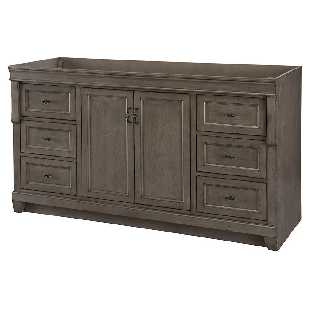 Naples 48 in. W Bath Vanity Cabinet Only in Distressed Grey with Left Hand Drawers, photo 12 of 30
