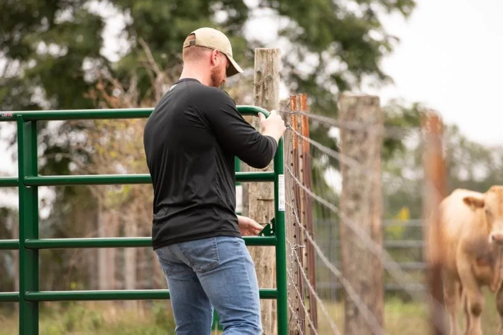 Tarter 4-ft H x 10-ft W Green Powder Over E-coat Steel Farm Corral Fence Gate, photo 3 of 6