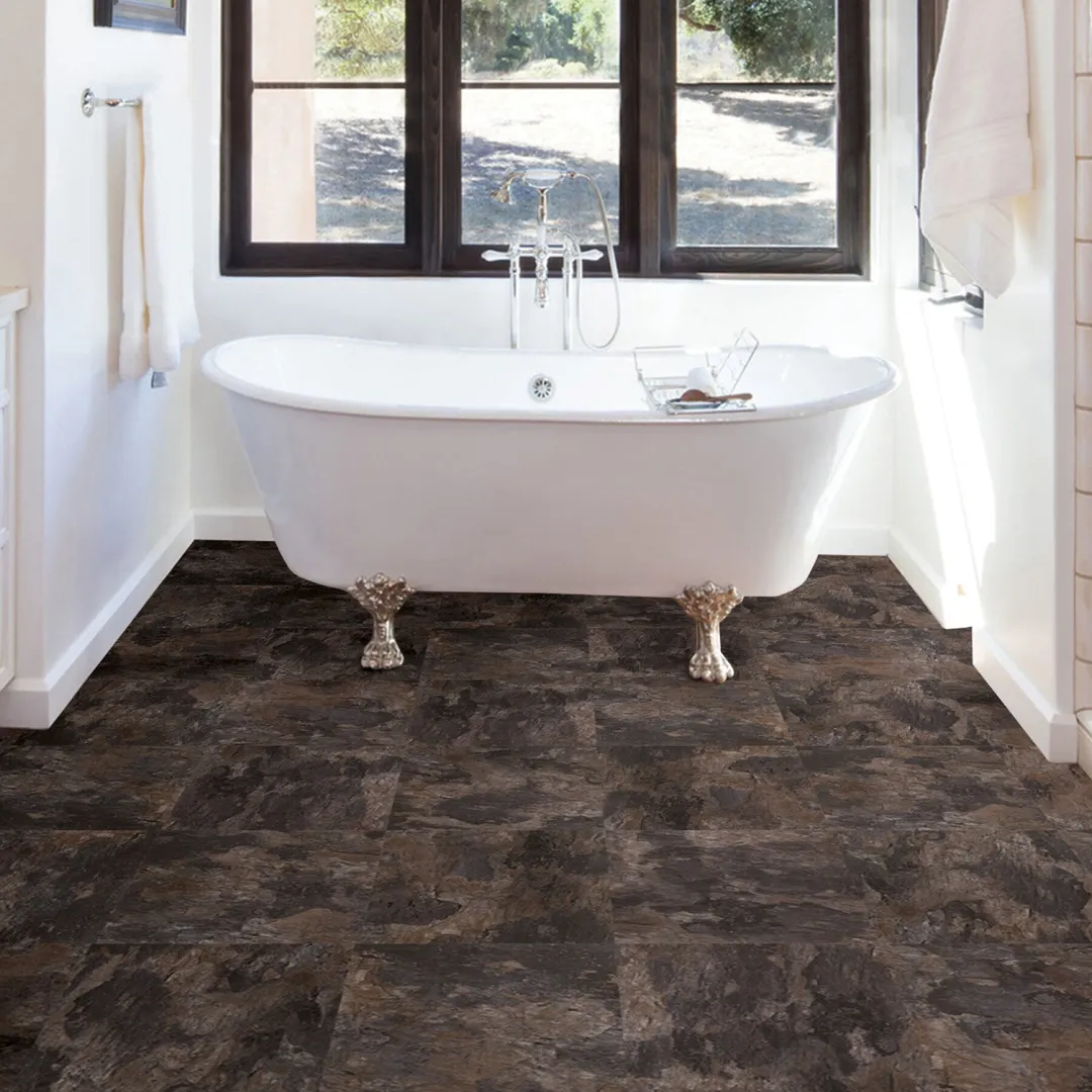 FloorPops Brownstone 12 in. W x 12 in. L Peel and Stick Floor Vinyl Tiles, 20 Tiles (20 sq. ft. Case), photo 6 of 8
