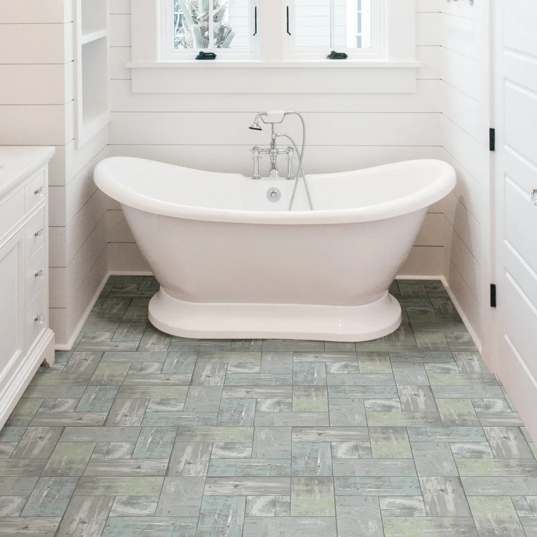 FloorPops Grey 12-in x 12-in Water-Resistant Peel-and-Stick Vinyl Tile Flooring, 20-sq ft Carton, photo 2 of 8