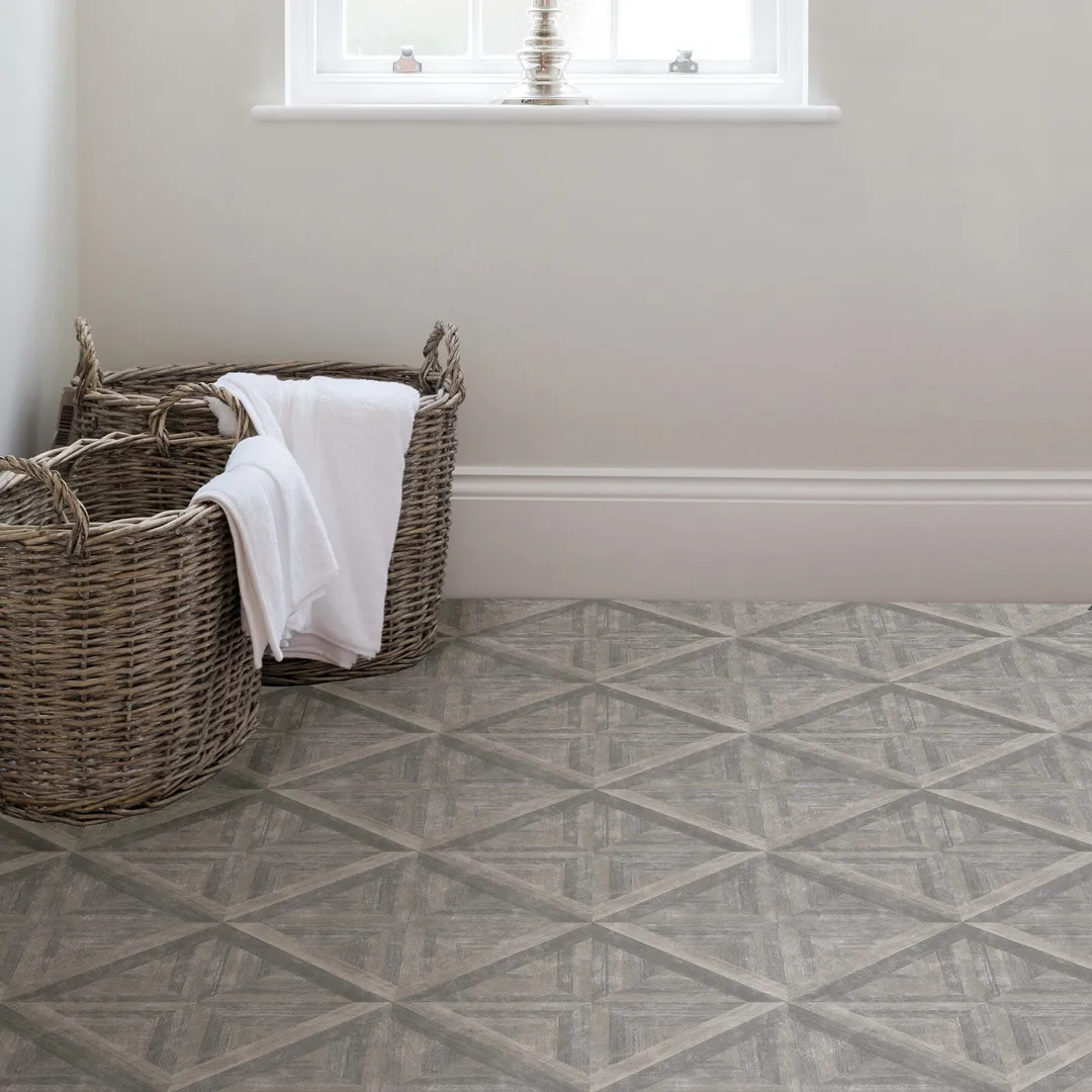 FloorPops Grey 12-in x 12-in Water-Resistant Peel-and-Stick Vinyl Tile Flooring, 20-sq ft Carton, photo 3 of 8