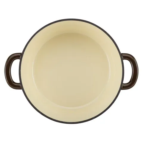 Home Collection 6 qt. Oval Cast Iron Dutch Oven in Brown Sugar with Lid