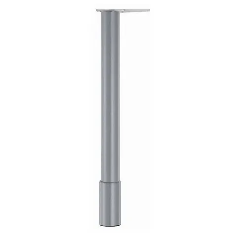 25-5/8 in. Gray Steel Round Adjustable Table Leg