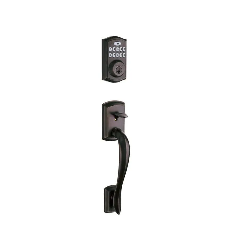 Kwikset SmartCode 913 Touchpad Venetian Bronze Single Cylinder Electronic Deadbolt with Avalon Handleset and Tustin Lever, photo 4 of 8