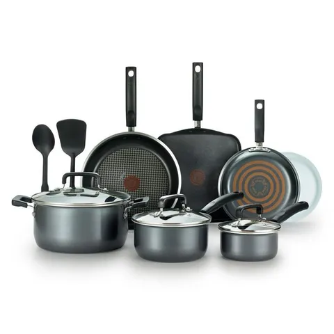 Signature Titanium 12-Piece Java Aluminum Non-Stick Cookware Set with Lids