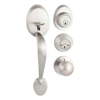 Craftsman Tuscan Bronze Door Handleset with Contemporary Lever Trim