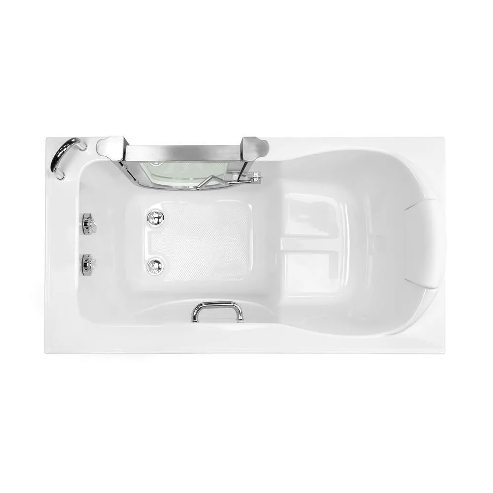 Ella Deluxe 4.58 ft. x 30 in. Acrylic Walk-In Soaking Bathtub in White with Right Drain/Door, photo 7 of 15