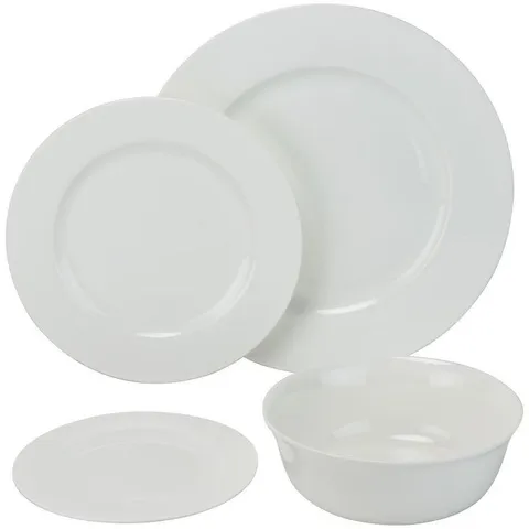 32-Piece Casual White Bone China Dinnerware Set