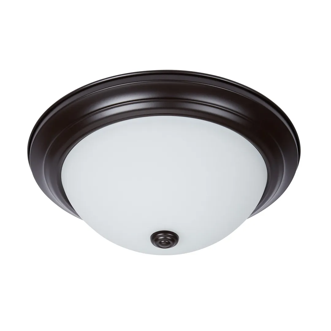 Project Source 2-Pack 13-in Bronze Transitional Integrated LED Flush Mount Ceiling Light, ENERGY STAR, photo 5 of 7