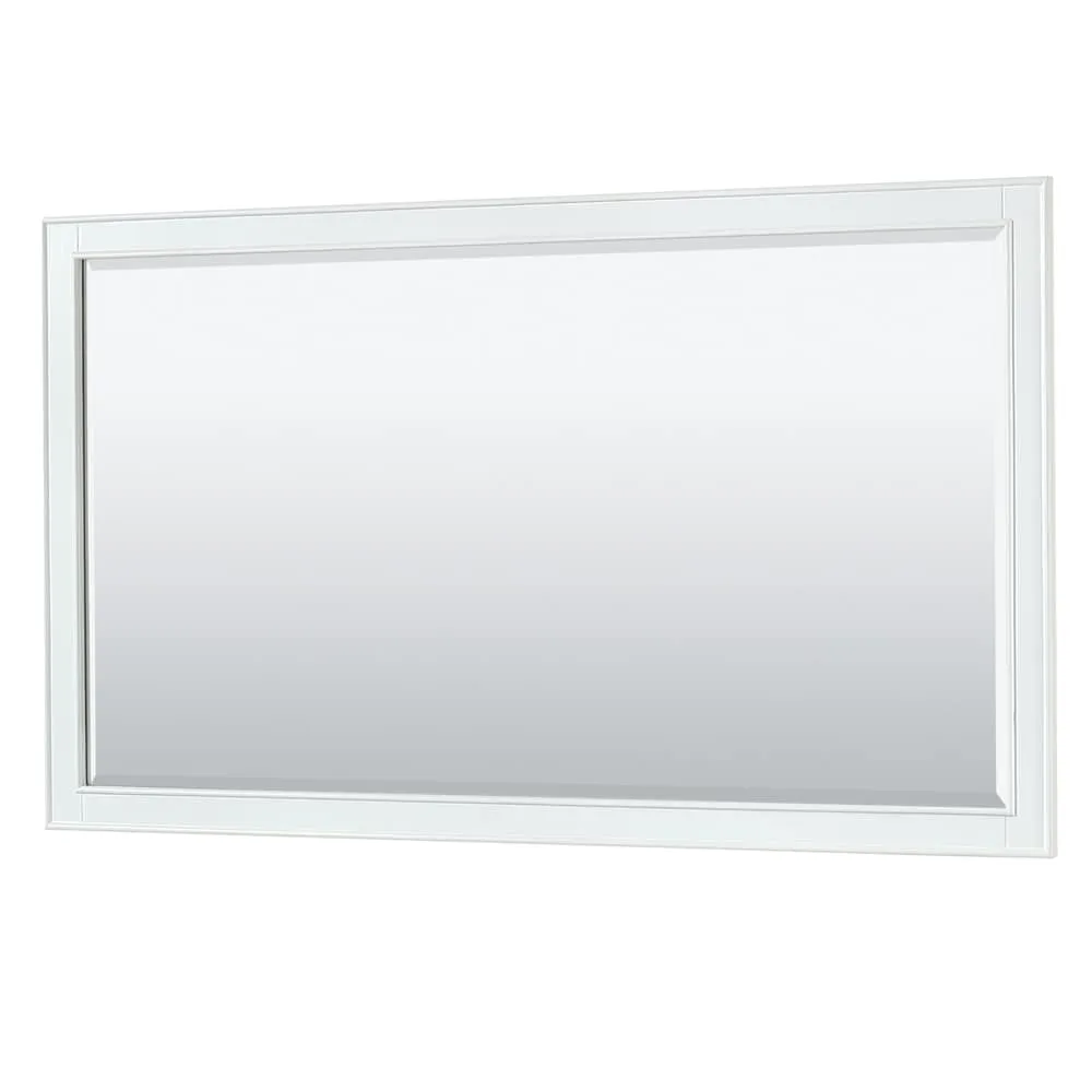 Wyndham Collection Deborah 60-in White Bathroom Vanity Cabinet with Mirror, photo 3 of 3