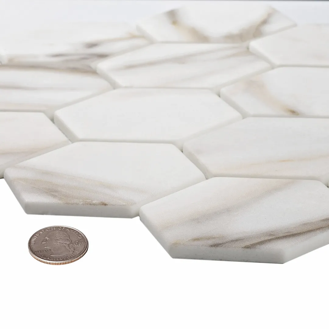 Apollo Tile (Sample) Beige 4-in x 4-in Matte Glass Honeycomb Wood Look Floor and Wall Tile, photo 2 of 7