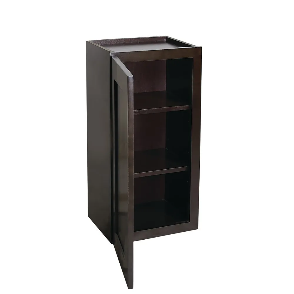 Design House Brookings 21-in W x 36-in H x 12-in D Espresso Maple Wall Ready To Assemble Plywood Cabinet (Recessed Panel Shaker Door Style), photo 20 of 20
