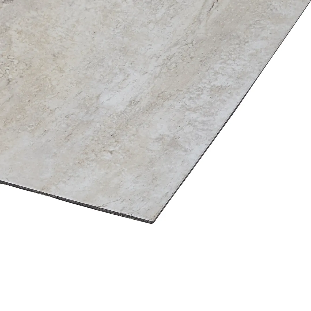 Style Selections Oyster Travertine 12-in x 24-in Groutable Water-Resistant Peel-and-Stick Luxury Vinyl Flooring Tile, 2-sq ft Piece, photo 2 of 7