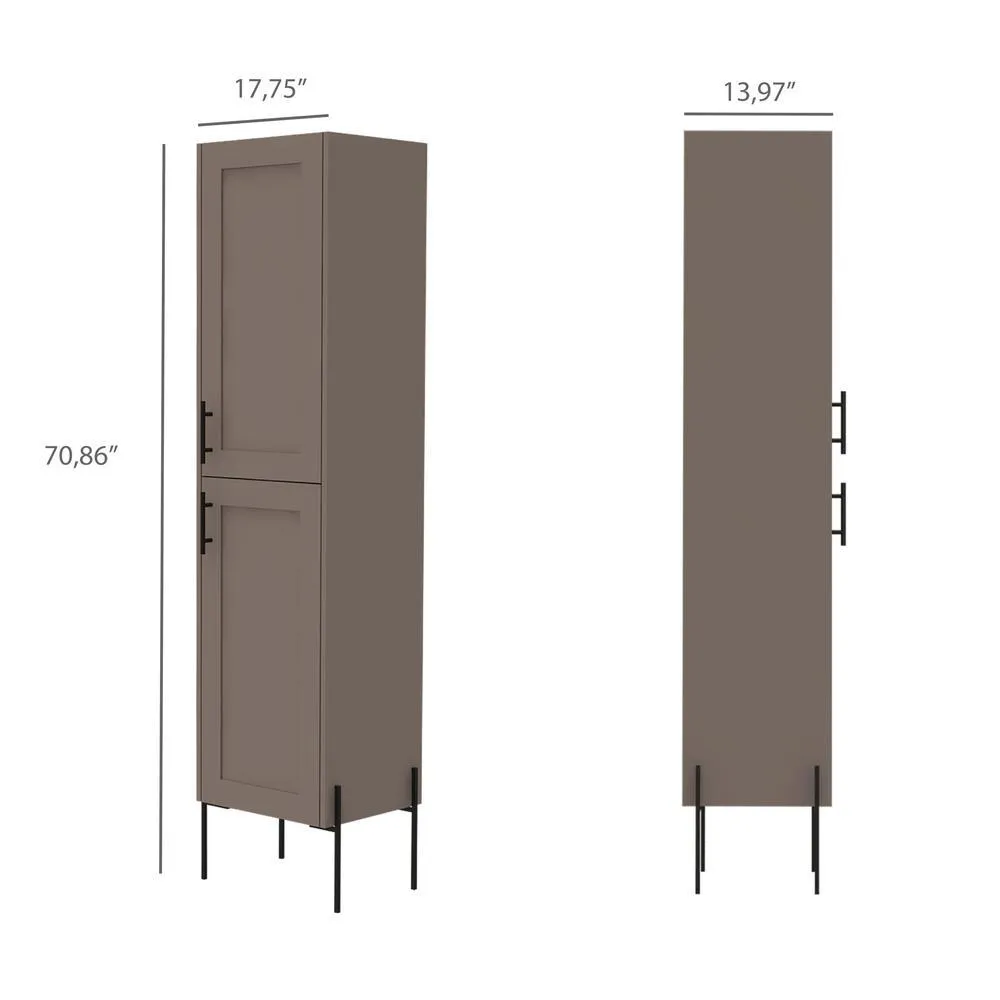 Svedin 18 in. W x 13 in. D x 71 in. H Free Standing Tall Bathroom Linen Cabinet in Taupe, photo 7 of 9