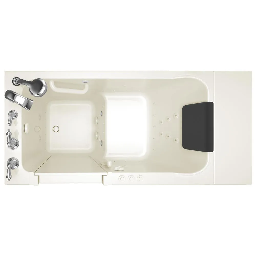 Acrylic Luxury 48 in. x 28 in. Left Hand Walk-In Whirlpool and Air Bathtub in Linen, photo 3 of 15