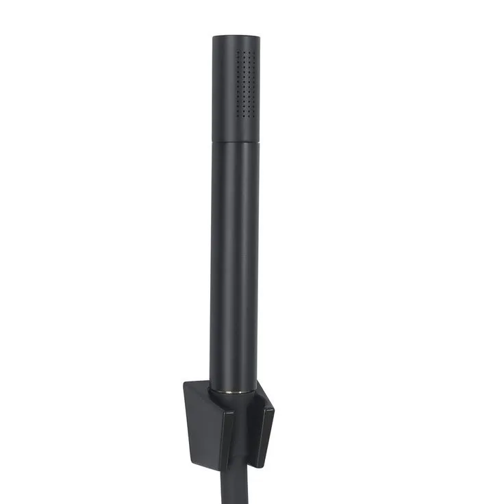 65 in. 8-Jet Rainfall Shower System with Waterfall Shower Head and Shower Wand in Black Painted Stainless Steel, photo 3 of 6