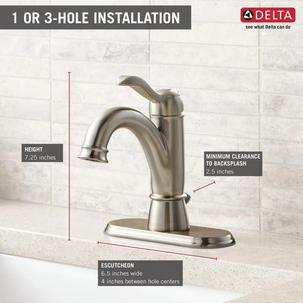 Porter Single Hole Single-Handle Bathroom Faucet in Brushed Nickel, photo 6 of 11