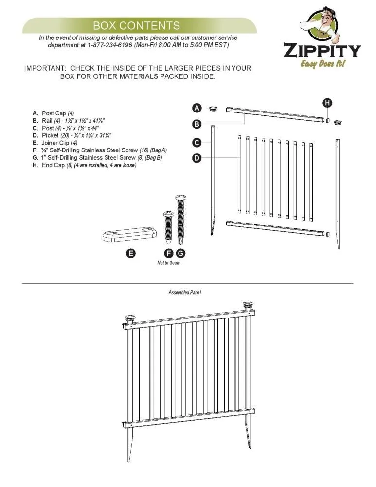 Zippity Outdoor Products Baskenridge 2 Panels 3-ft H x 3.5-ft W White Privacy Vinyl Flat-top Fence Panel (Unassembled), photo 7 of 8