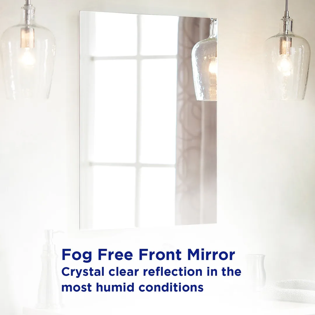 allen + roth 20-in x 26-in Fog Free Surface/Recessed Mount Silver Mirrored Soft Close Medicine Cabinet, photo 11 of 14