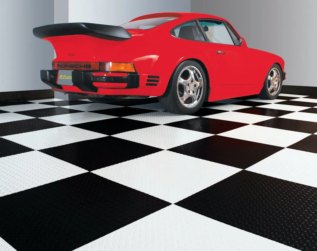 G-Floor RaceDay Diamond Tread Absolute White 24 in. x 24 in. Peel-and-Stick Polyvinyl Tile, 40 sq. ft. Case, photo 3 of 3