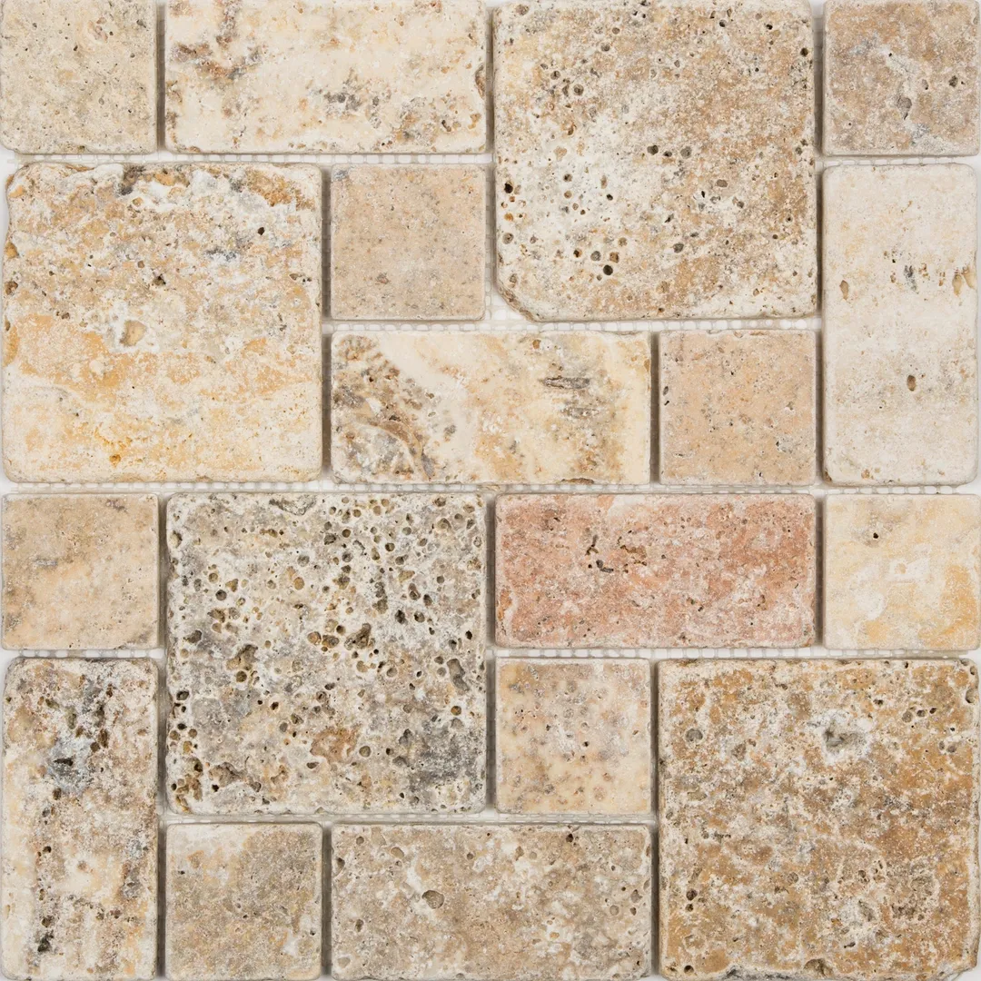 Satori Scabos 12-in x 12-in Tumbled Natural Stone Brick Look Mosaic Floor and Wall Tile (1-sq. ft/ Piece), photo 4 of 8