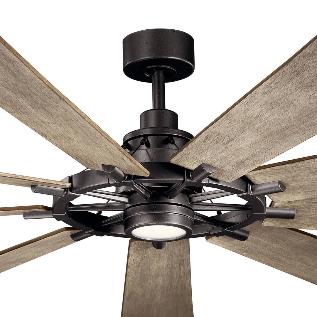 Kichler Gentry XL 85-in Anvil Iron LED Indoor/Outdoor Ceiling Fan with Light Kit (9-Blade), photo 10 of 11