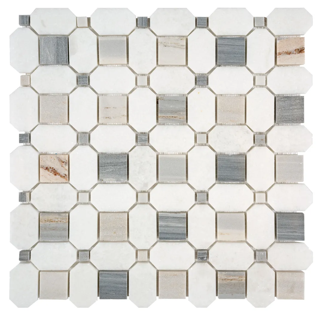 Satori Palissandro Thassos 12-in x 12-in Polished Natural Stone Look Mosaic Floor and Wall Tile (0.95-sq. ft/ Piece), photo 3 of 7