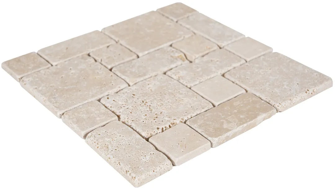 Satori Ivory Versailles 12-in x 12-in Honed Natural Stone Travertine Versailles Tile (1.001-sq ft per Piece), photo 3 of 7