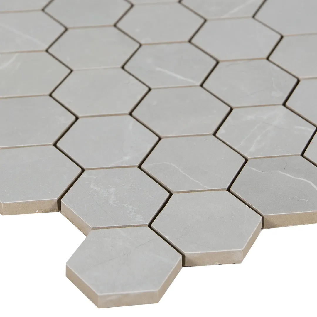 Satori Palisade Grigio Polished Hexagon 12-in x 12-in Polished Porcelain Marble-Look Mosaic Tile, 9.7-sq ft Carton, photo 4 of 7