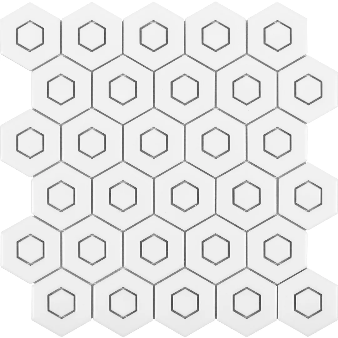 Satori Hudson Brilliant White 12-in x 12-in Matte Porcelain Honeycomb Wall Tile (0.94-sq ft/ Piece), photo 2 of 8