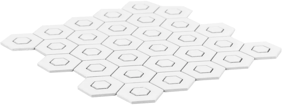 Satori Hudson Brilliant White 12-in x 12-in Matte Porcelain Hexagon Mosaic Floor and Wall Tile (0.94-sq. ft/ Piece), photo 3 of 9