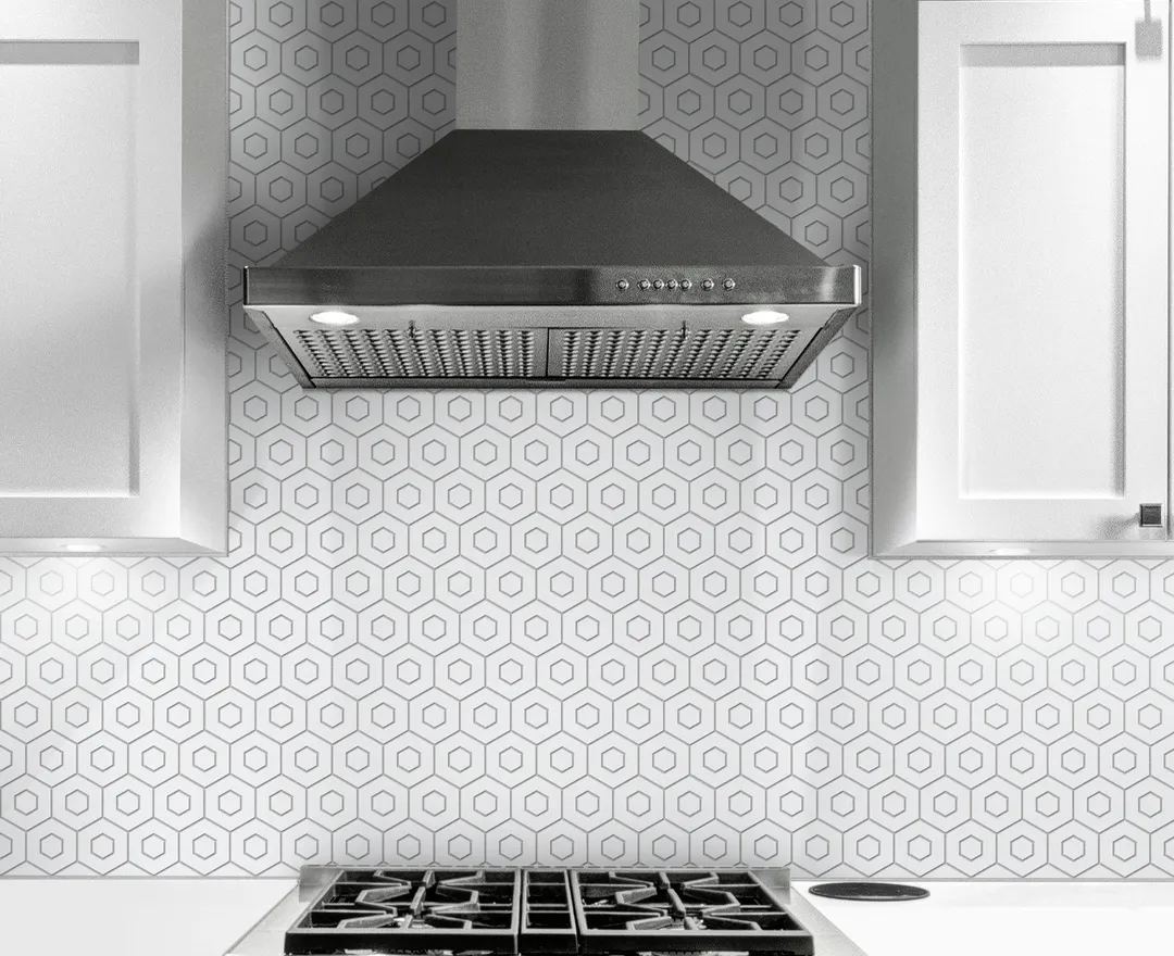 Satori Hudson Brilliant White 12-in x 12-in Matte Porcelain Hexagon Mosaic Floor and Wall Tile (0.94-sq. ft/ Piece), photo 5 of 9
