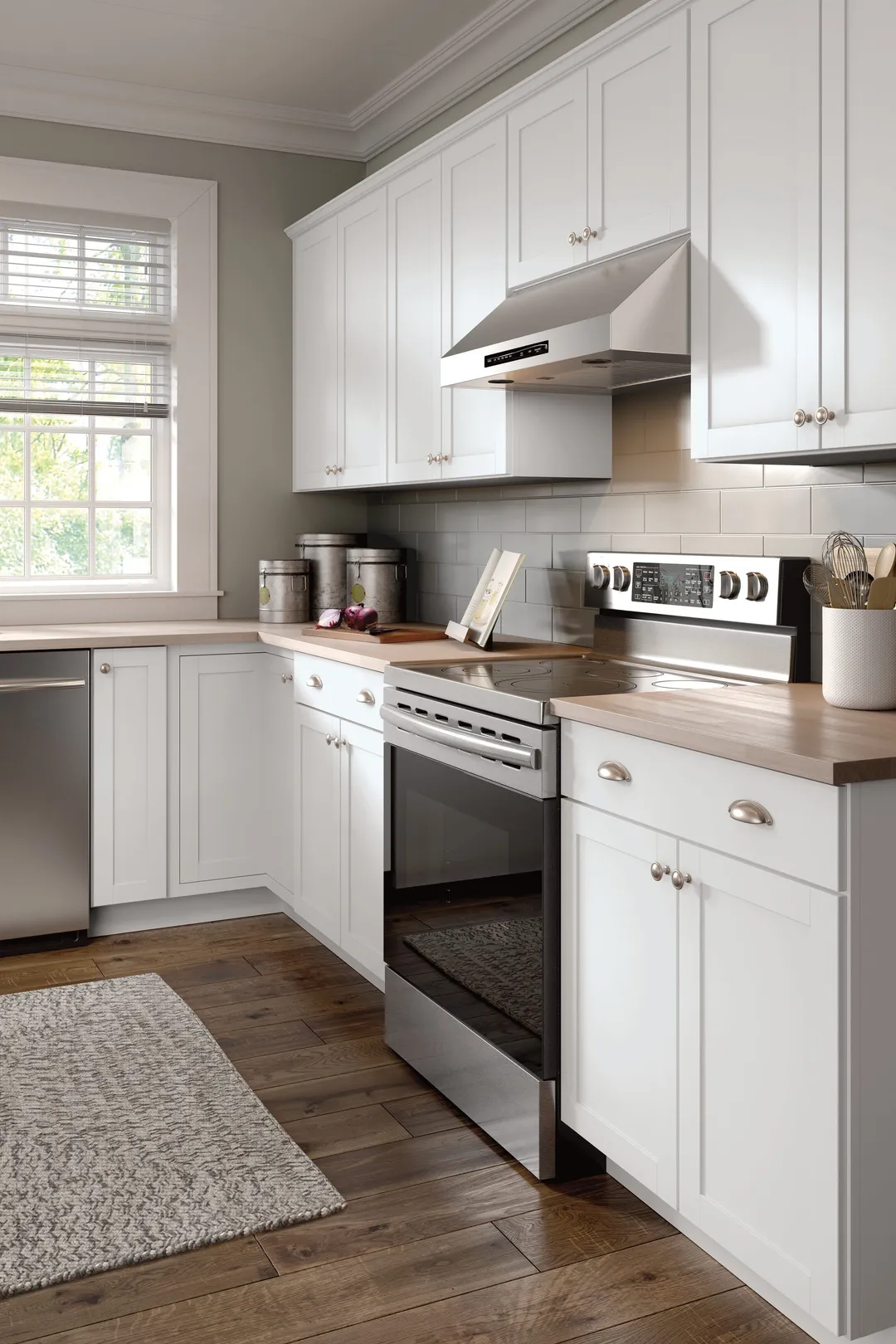 Diamond NOW Arcadia 18-in W x 84-in H x 23.75-in D White Pantry Fully Assembled Cabinet (Recessed Panel Shaker Door Style), photo 6 of 8