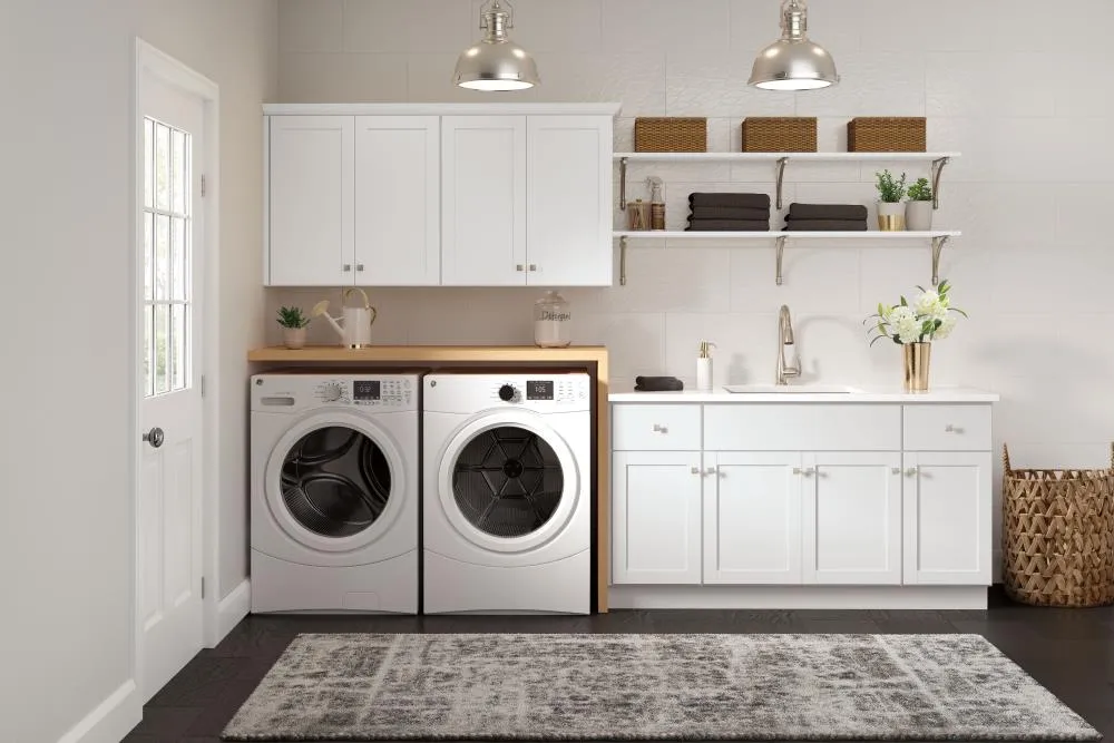 Diamond NOW Arcadia 18-in W x 84-in H x 23.75-in D White Pantry Fully Assembled Cabinet (Recessed Panel Shaker Door Style), photo 7 of 8