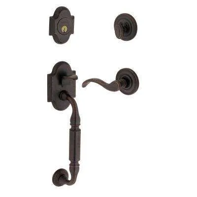 Fifth Avenue Timeless Bronze 1-Piece Handleset with F Grip and Bellagio Lever