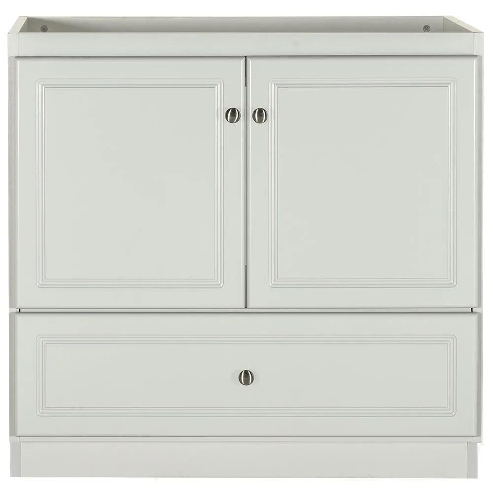 Ultraline 60 in. W x 21 in. D x 34.5 in. H Vanity for Center Basin Cabinet Only in Satin White, photo 41 of 42